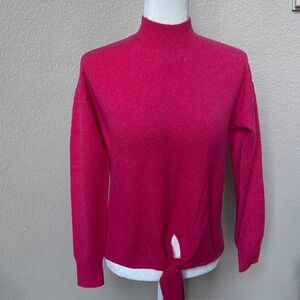 Sale! Women's Bright Pink Sweater with Drop Shoulder, Tie Detail, Loft, size XS.
